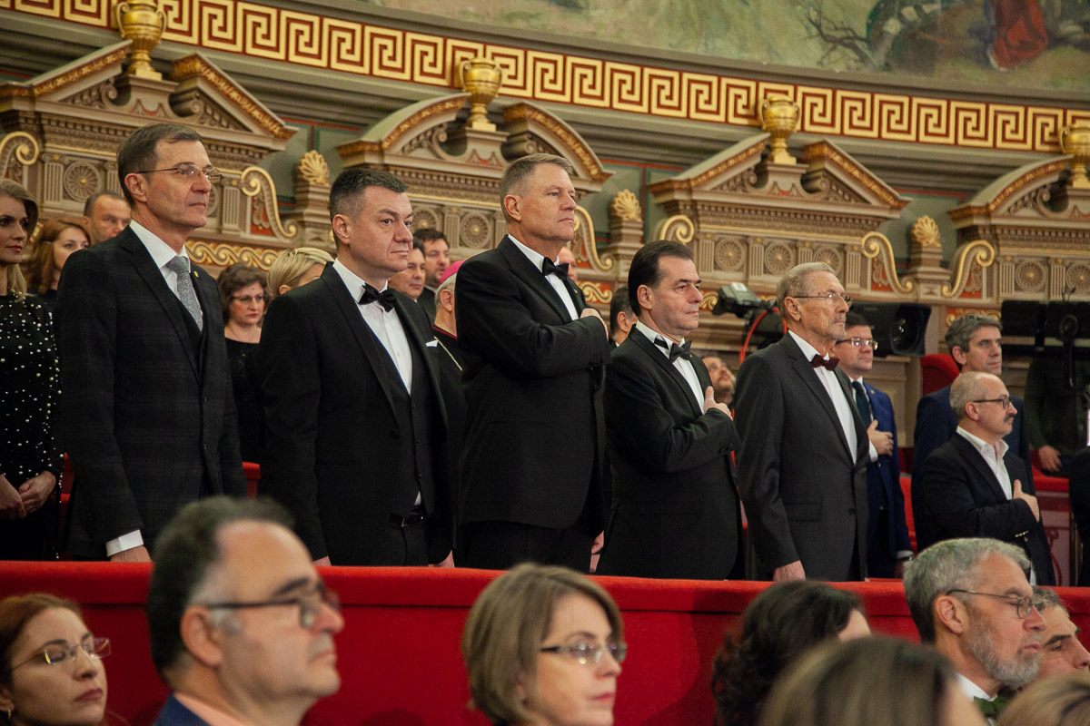 Protocol de Stat Gala Ziua Culturii Naționale Ateneul Român: Președintele Klaus Iohannis, Fostul Președinte Emil Constantinescu, Premierul Ludovic Orban și Ministrul Culturii Fotograf Cezar Tabac